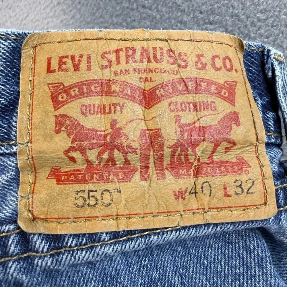 Levis 550 Jeans Relaxed Fit 40x32 (FIT 39x30) Blue Denim Classic Cotton Casual